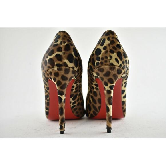 Christian Louboutin Kate 100 Pony Madagascar Leopard Black Brown Heel Pump 40.5 - Picture 11 of 12
